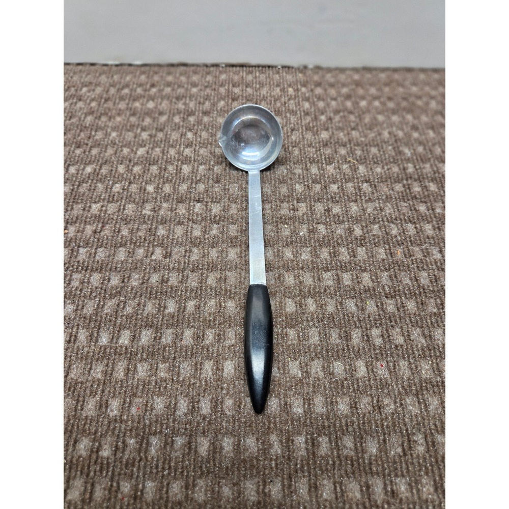 Vintage Unbranded Small Ladle Black Tapered Handle Metal Sauce Gravy Pour Spout